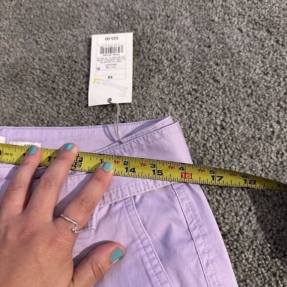 A New Day Women’s Size 4 or 10 High-Rise Pleat Front Shorts Purple Tie Waist NWT - Picture 12 of 12